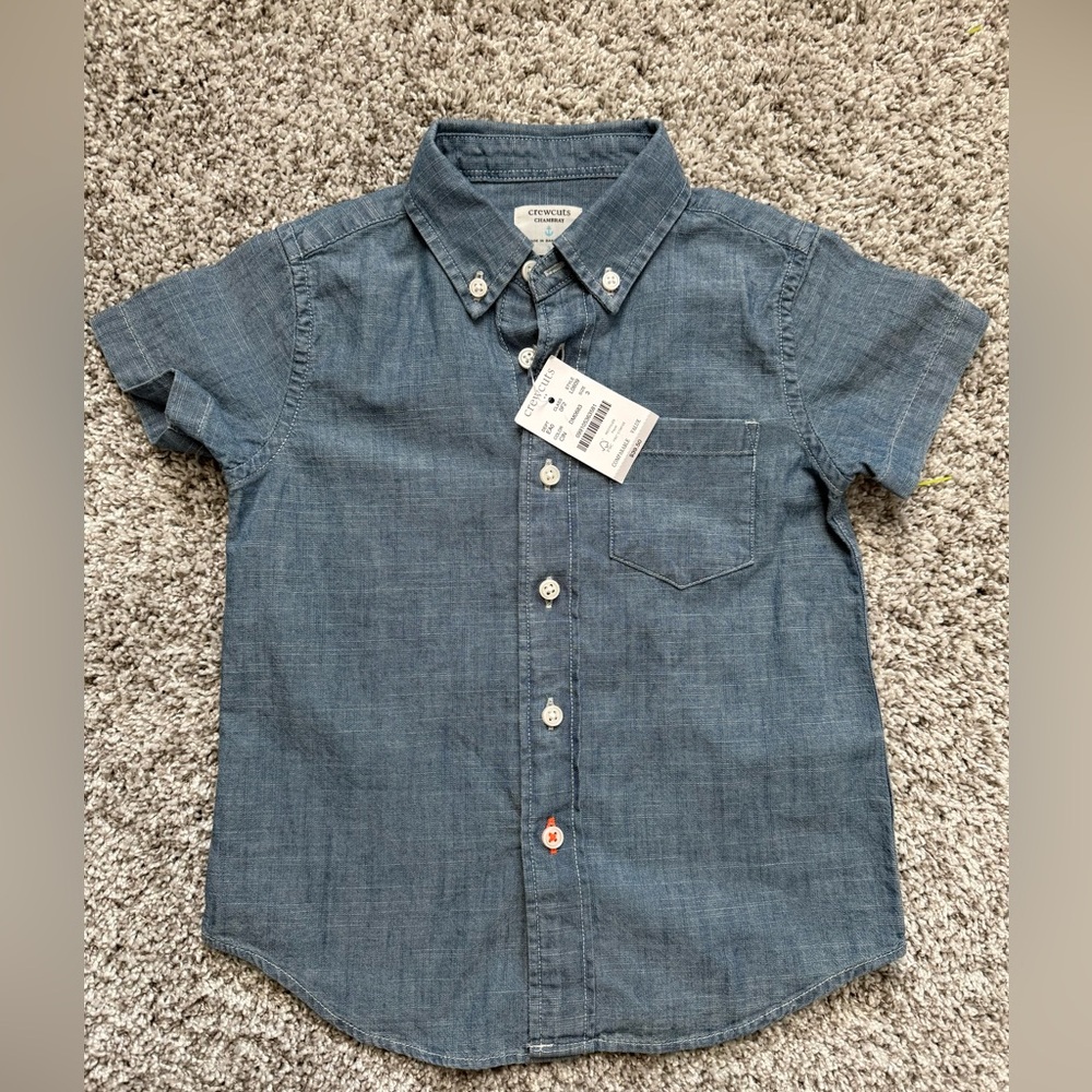 J.CREW Kids' short-sleeve chambray button-down